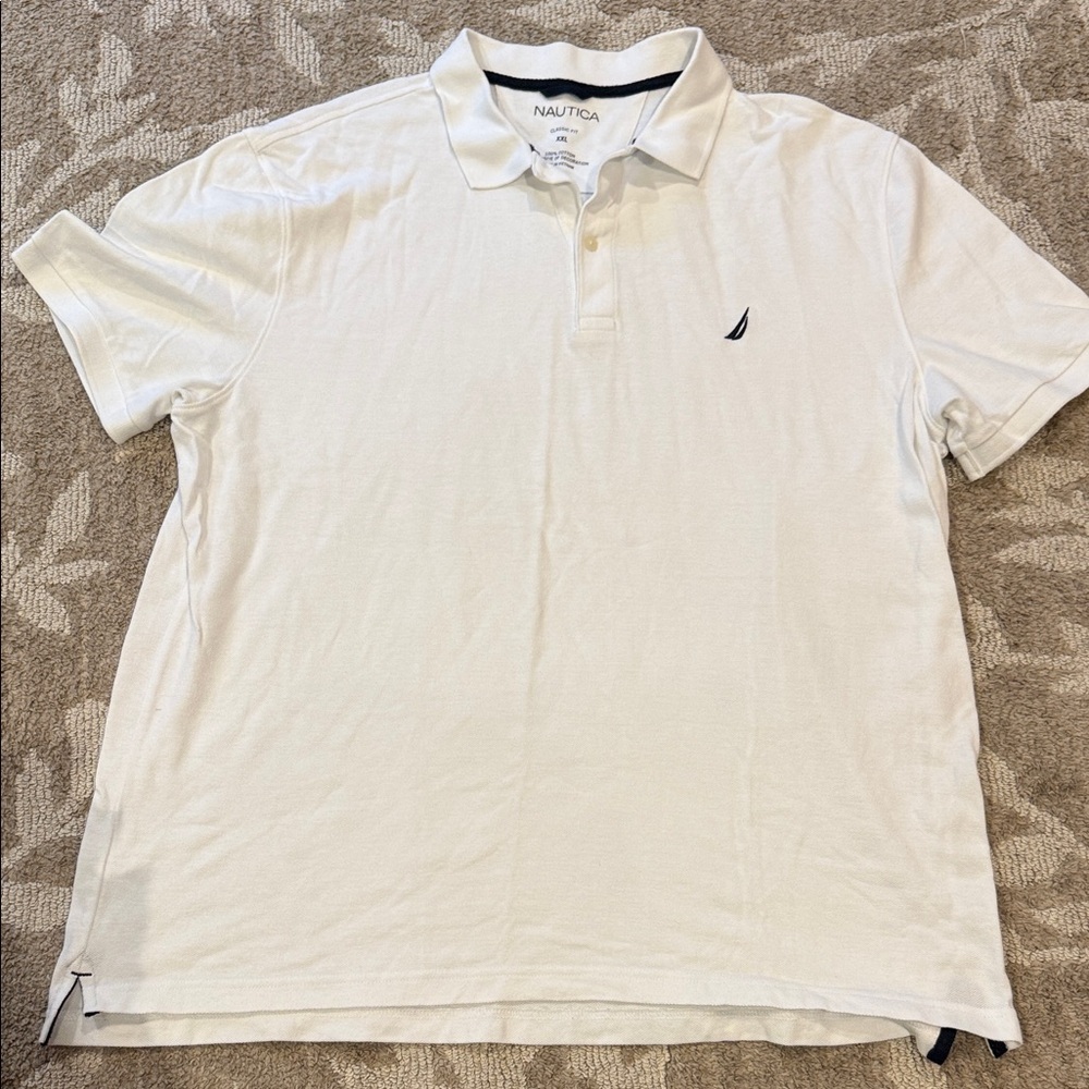 Nautica Men's White Polo Shirt with Logo
